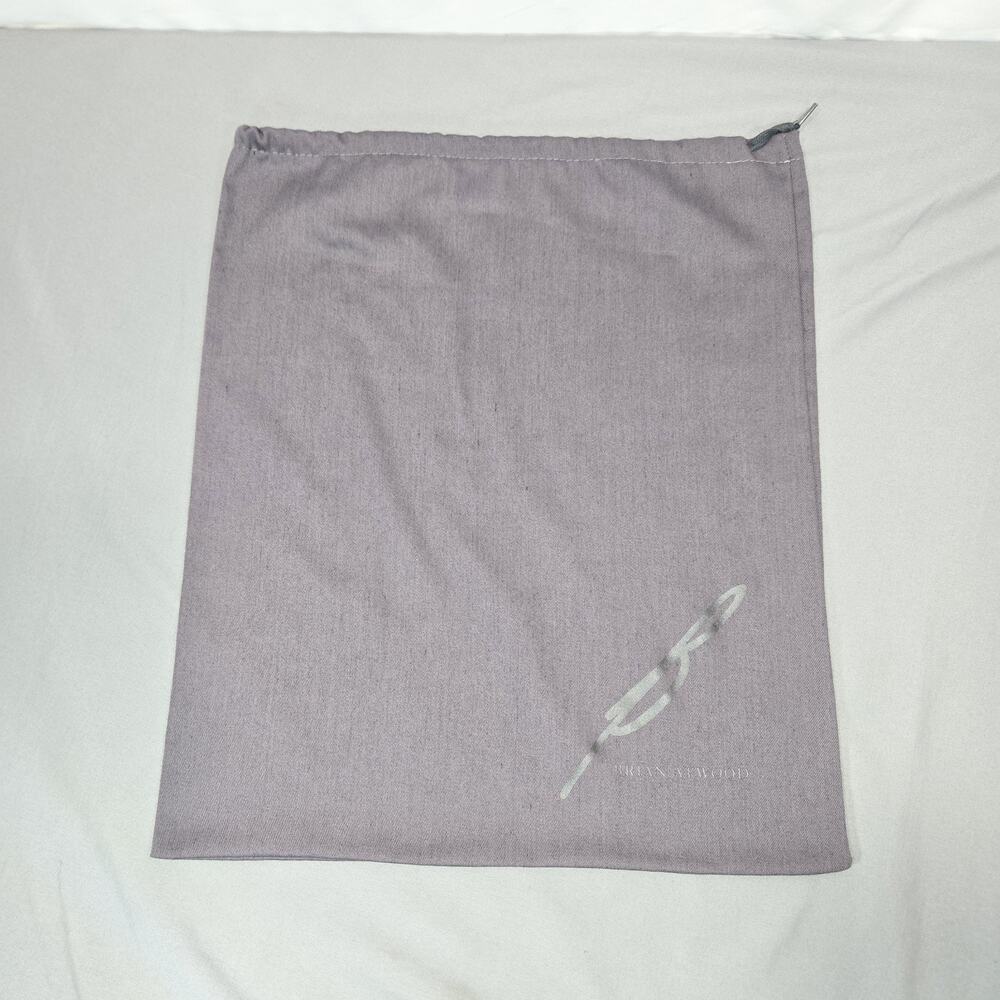 Brian Atwood Dust Bag Gray Mauve Cotton Drawstring Pouch 16x14